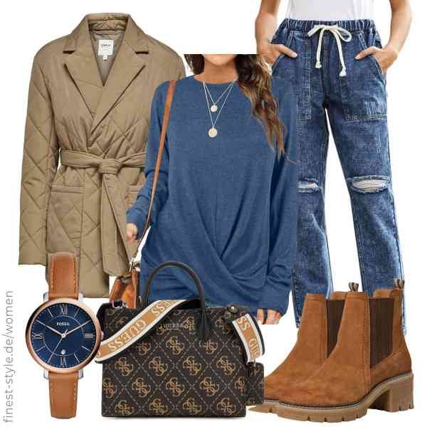 Top frauen-Outfit im Finest-Trend-Style für ein selbstbewusstes Modegefühl mit tollen Produkten von ONLY,Aokosor,Alaster Queen,Fossil,GUESS,Tamaris