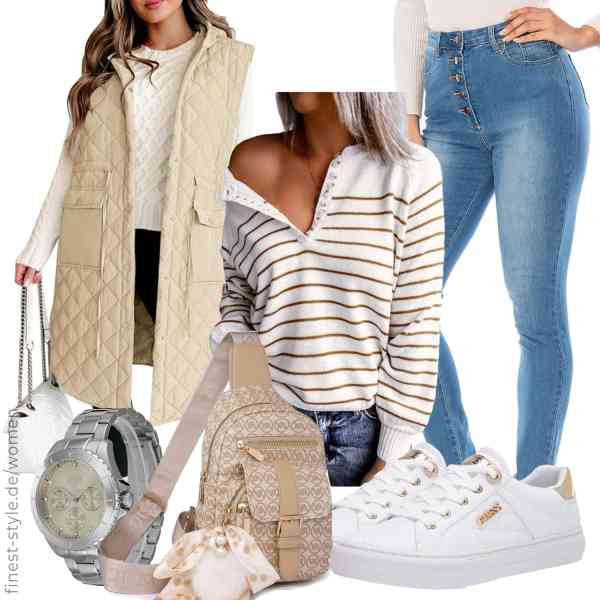 Top frauen-Outfit im Finest-Trend-Style für ein selbstbewusstes Modegefühl mit tollen Produkten von Wenrine,Maxwinee,Ecupper,BOSS,Myhozee,GUESS