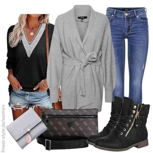 Top frauen-Outfit im Finest-Trend-Style für ein selbstbewusstes Modegefühl mit tollen Produkten von VERO MODA,WIEIYM,VERO MODA,Roulens,GUESS,Elara