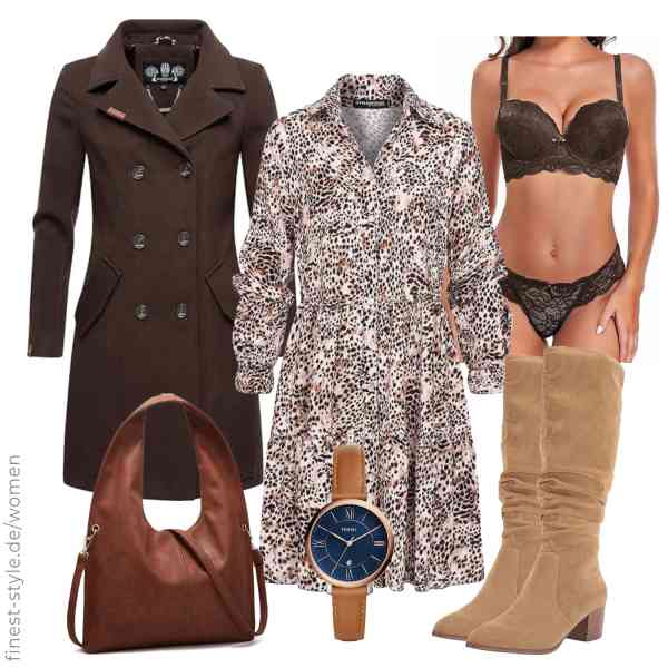 Top frauen-Outfit im Finest-Trend-Style für ein selbstbewusstes Modegefühl mit tollen Produkten von MARIKOO,Styleboom Fashion,SHEKINI,Fossil,myfriday,Amazon Essentials