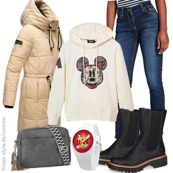 Top frauen-Outfit im Finest-Trend-Style für ein selbstbewusstes Modegefühl mit tollen Produkten von Navahoo,Desigual,LTB Jeans,ICE-WATCH,Vividora,Rieker