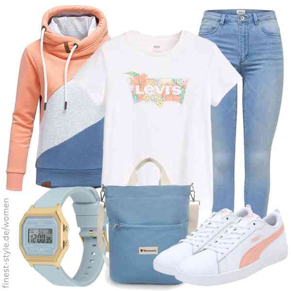 Top frauen-Outfit im Finest-Trend-Style für ein selbstbewusstes Modegefühl mit tollen Produkten von REPUBLIX,Levi's,ONLY,ICE-WATCH,MAYMOONER,PUMA