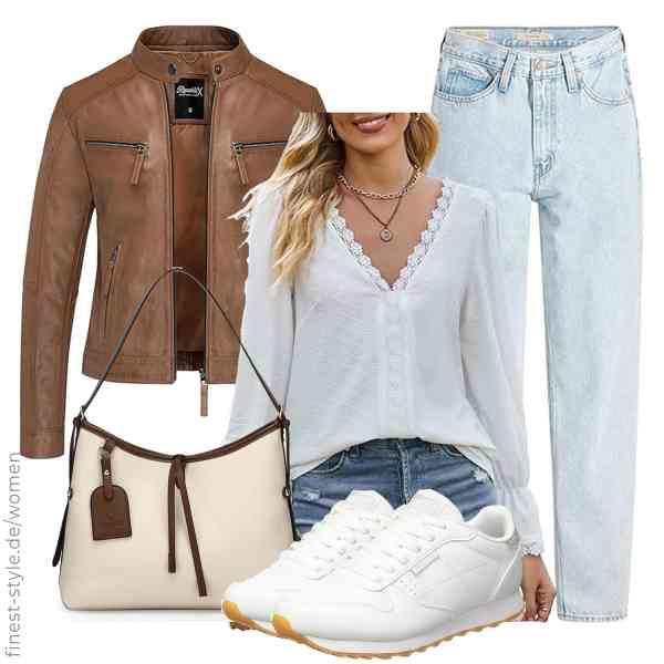 Top frauen-Outfit im Finest-Trend-Style für ein selbstbewusstes Modegefühl mit tollen Produkten von REPUBLIX,HUXRAKV,Levi's,unisoul,Skechers