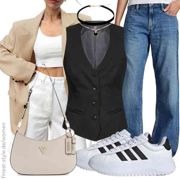 Top frauen-Outfit im Finest-Trend-Style für ein selbstbewusstes Modegefühl mit tollen Produkten von Dilgul,GREIFF,G-STAR,Yolev,GUESS,adidas