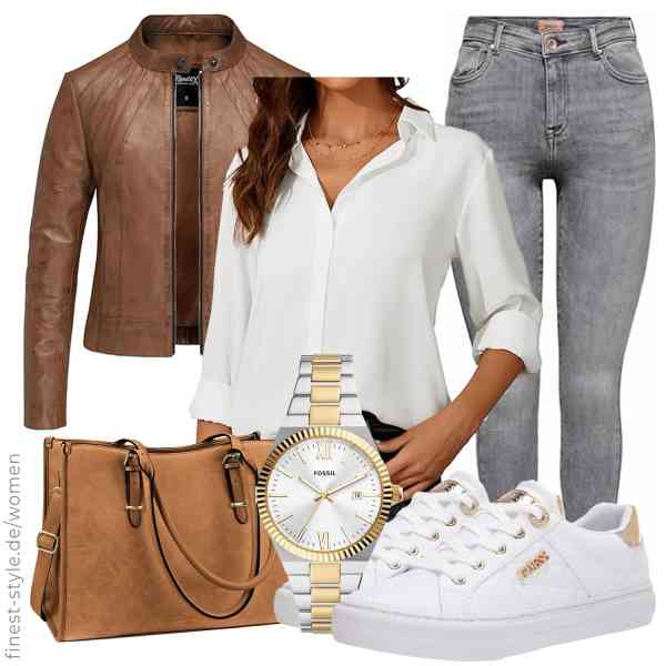 Top frauen-Outfit im Finest-Trend-Style für ein selbstbewusstes Modegefühl mit tollen Produkten von REPUBLIX,SPRING SEAON,ONLY,Fossil,LOVEVOOK,GUESS