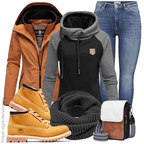 Top frauen-Outfit im Finest-Trend-Style für ein selbstbewusstes Modegefühl mit tollen Produkten von MARIKOO,REPUBLIX,ONLY,MUIIKOLA,Neverless,Timberland