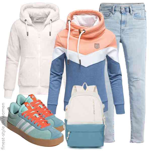 Top frauen-Outfit im Finest-Trend-Style für ein selbstbewusstes Modegefühl mit tollen Produkten von REPUBLIX,REPUBLIX,Levi\'s,BITUOR,adidas