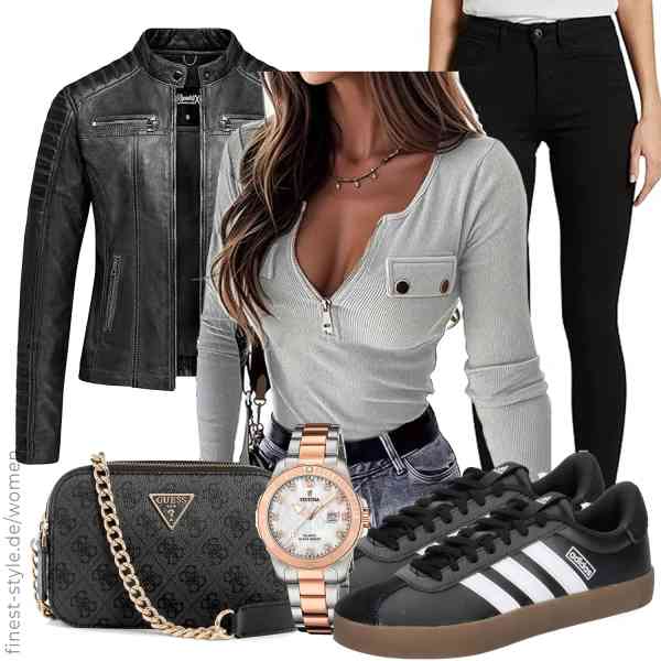 Top frauen-Outfit im Finest-Trend-Style für ein selbstbewusstes Modegefühl mit tollen Produkten von REPUBLIX,ELFIN,TOM TAILOR Denim,Festina,Guess,adidas