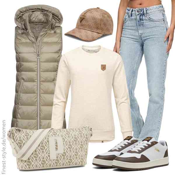 Top frauen-Outfit im Finest-Trend-Style für ein selbstbewusstes Modegefühl mit tollen Produkten von NEW VIEW,REPUBLIX,REPUBLIX,GUESS,PUMA,PUMA