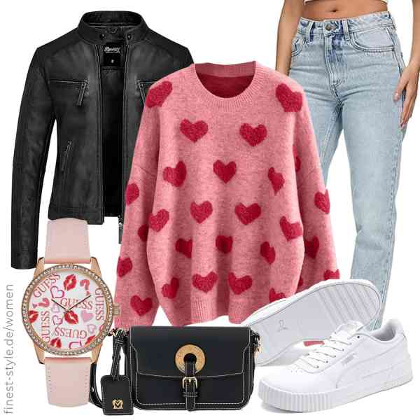 Top frauen-Outfit im Finest-Trend-Style für ein selbstbewusstes Modegefühl mit tollen Produkten von REPUBLIX,Generic,REPUBLIX,GUESS,Love Moschino,PUMA