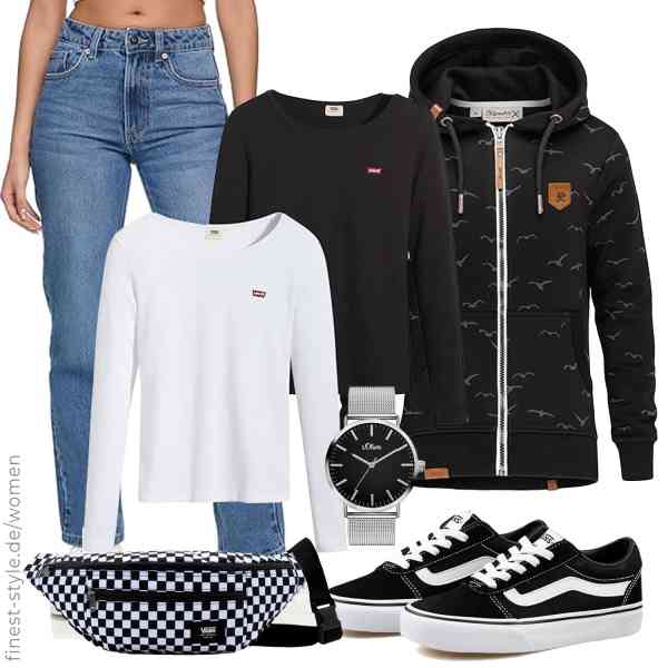 Top frauen-Outfit im Finest-Trend-Style für ein selbstbewusstes Modegefühl mit tollen Produkten von REPUBLIX,Levi\'s,REPUBLIX,s.Oliver,Vans,Vans