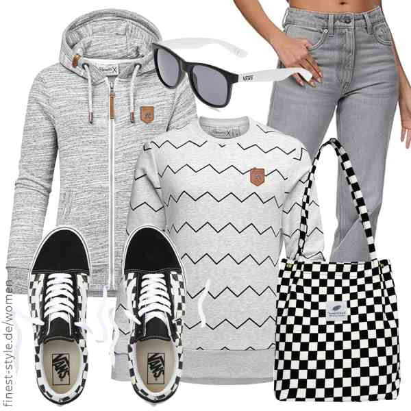 Top frauen-Outfit im Finest-Trend-Style für ein selbstbewusstes Modegefühl mit tollen Produkten von REPUBLIX,REPUBLIX,REPUBLIX,Vans,Bikasun,Vans