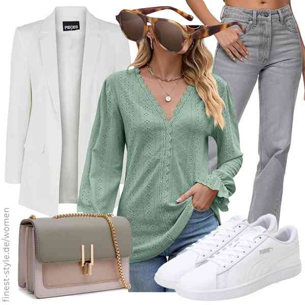 Top frauen-Outfit im Finest-Trend-Style für ein selbstbewusstes Modegefühl mit tollen Produkten von PIECES,Atxnn,REPUBLIX,TOP BAND,kunchu,PUMA