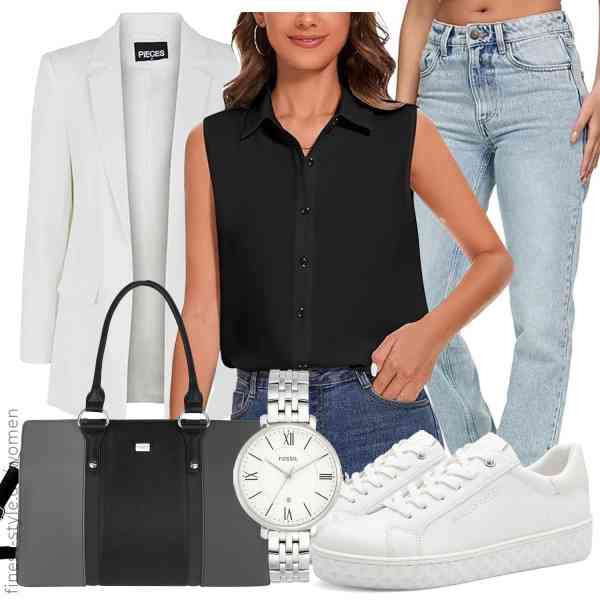 Top frauen-Outfit im Finest-Trend-Style für ein selbstbewusstes Modegefühl mit tollen Produkten von PIECES,SPRING SEAON,REPUBLIX,FOSSIL,David Jones,MARCO TOZZI