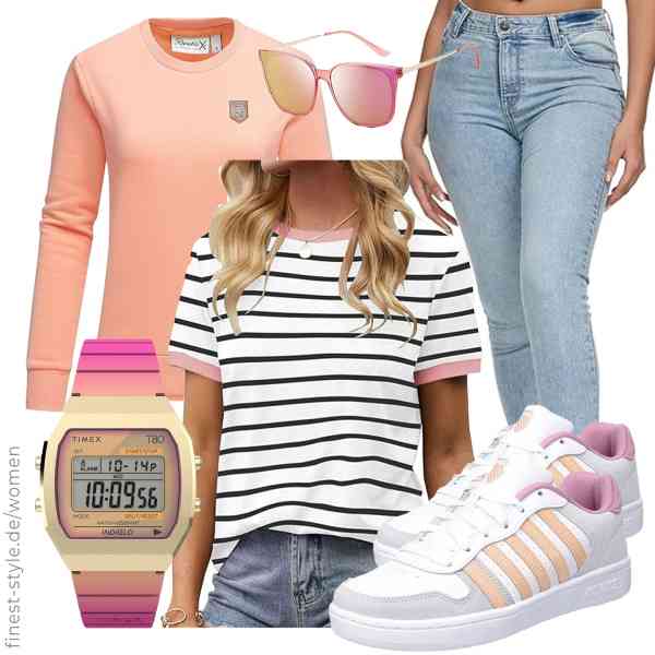 Top frauen-Outfit im Finest-Trend-Style für ein selbstbewusstes Modegefühl mit tollen Produkten von REPUBLIX,Fisoew,REPUBLIX,Timex,DUCO,K-Swiss
