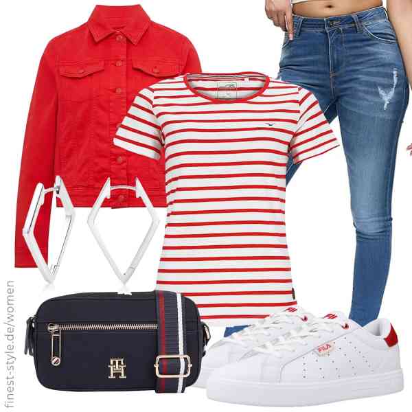 Top frauen-Outfit im Finest-Trend-Style für ein selbstbewusstes Modegefühl mit tollen Produkten von s.Oliver,modAS,REPUBLIX,ALEXCRAFT,Tommy Hilfiger,FILA