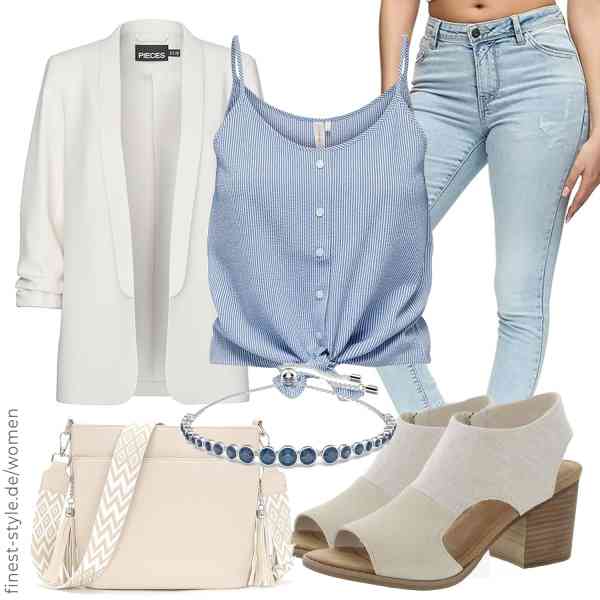 Top frauen-Outfit im Finest-Trend-Style für ein selbstbewusstes Modegefühl mit tollen Produkten von PIECES,ONLY,REPUBLIX,Swarovski,Paigtes,TOMS