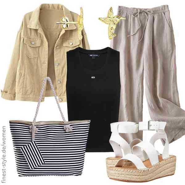 Top frauen-Outfit im Finest-Trend-Style für ein selbstbewusstes Modegefühl mit tollen Produkten von WSLCN,Tommy Jeans,FTCayanz,Sofia Milani,DonDon,The Drop