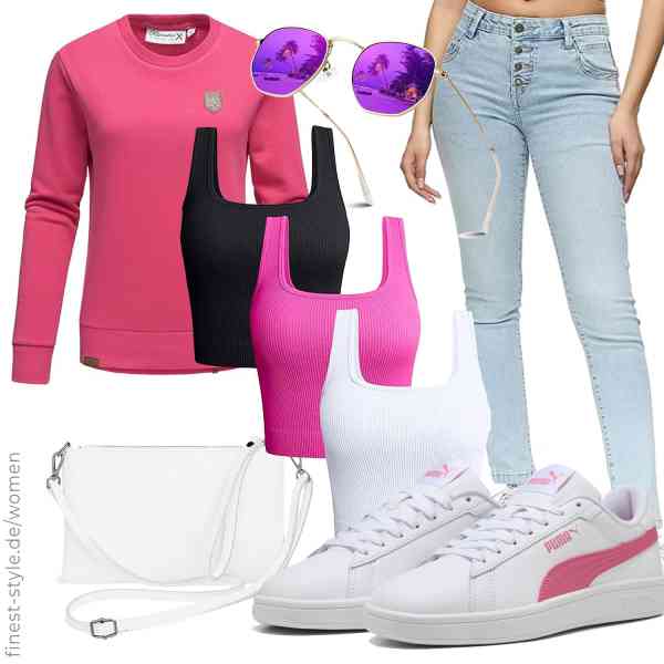 Top frauen-Outfit im Finest-Trend-Style für ein selbstbewusstes Modegefühl mit tollen Produkten von ,OQQ,REPUBLIX,Sunier,Caspar,PUMA