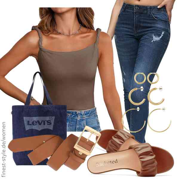 Top frauen-Outfit im Finest-Trend-Style für ein selbstbewusstes Modegefühl mit tollen Produkten von Imily Bela,REPUBLIX,SUOSDEY,BONNYBIRD,Levi\'s,Saekcted