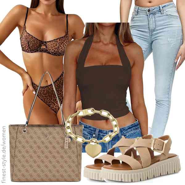Top frauen-Outfit im Finest-Trend-Style für ein selbstbewusstes Modegefühl mit tollen Produkten von TiulZial,REPUBLIX,NewBull,GUESS,Fossil,Tamaris
