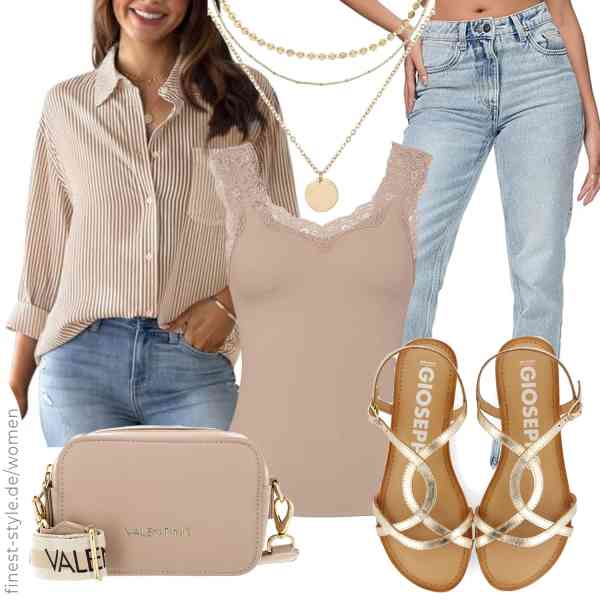 Top frauen-Outfit im Finest-Trend-Style für ein selbstbewusstes Modegefühl mit tollen Produkten von SHEKINI,PIECES,REPUBLIX,BONNYBIRD,VALENTINO,GIOSEPPO