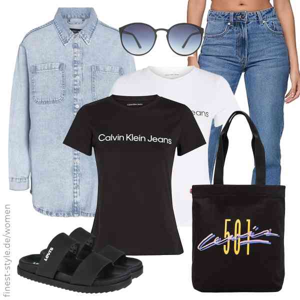 Top frauen-Outfit im Finest-Trend-Style für ein selbstbewusstes Modegefühl mit tollen Produkten von Noisy may,Calvin Klein,REPUBLIX,Levi\'s,Le Specs,LEVI'S