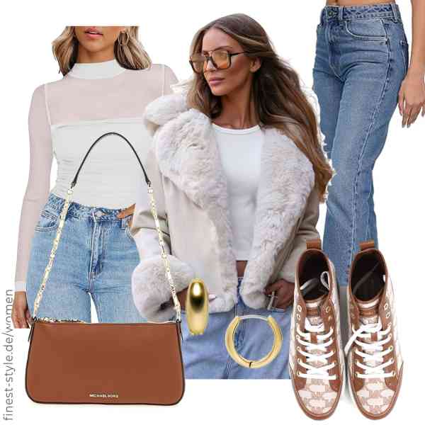 Top frauen-Outfit im Finest-Trend-Style für ein selbstbewusstes Modegefühl mit tollen Produkten von OZONEE,Zeagoo,REPUBLIX,Michael Kors,FOSSIL,Michael Kors