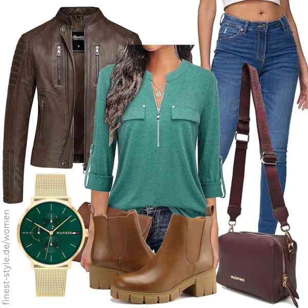 Top frauen-Outfit im Finest-Trend-Style für ein selbstbewusstes Modegefühl mit tollen Produkten von REPUBLIX,Siddhe,REPUBLIX,Tommy Hilfiger,Valentino,JABASIC