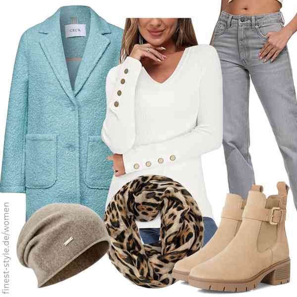 Top frauen-Outfit im Finest-Trend-Style für ein selbstbewusstes Modegefühl mit tollen Produkten von Cecil,Newshows,REPUBLIX,HAMUNI,Gloop,Tamaris