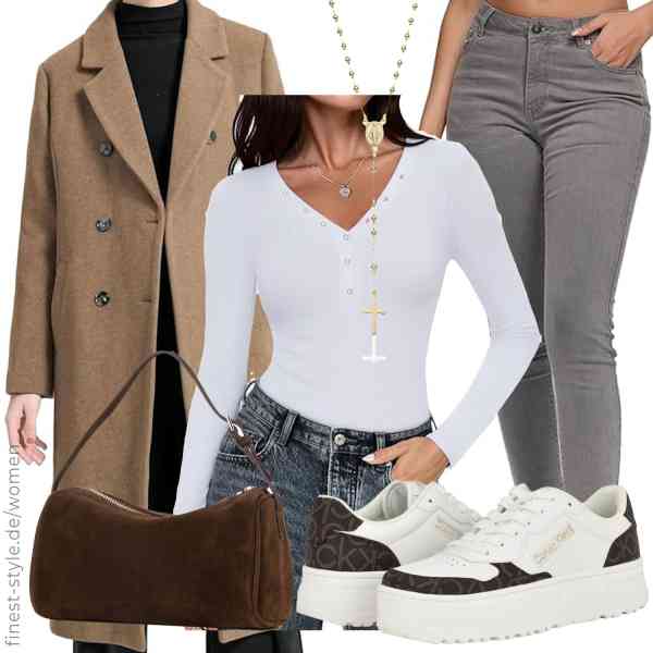 Top frauen-Outfit im Finest-Trend-Style für ein selbstbewusstes Modegefühl mit tollen Produkten von FTCayanz,Aottori,REPUBLIX,AKA Gioielli,DONNAIN,Calvin Klein