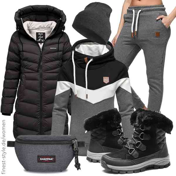 Top frauen-Outfit im Finest-Trend-Style für ein selbstbewusstes Modegefühl mit tollen Produkten von REPUBLIX,REPUBLIX,REPUBLIX,EASTPAK,SERIMANEA,DREAM PAIRS