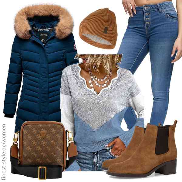 Top frauen-Outfit im Finest-Trend-Style für ein selbstbewusstes Modegefühl mit tollen Produkten von REPUBLIX,Ranphee,REPUBLIX,Wmcaps,GUESS,Tamaris