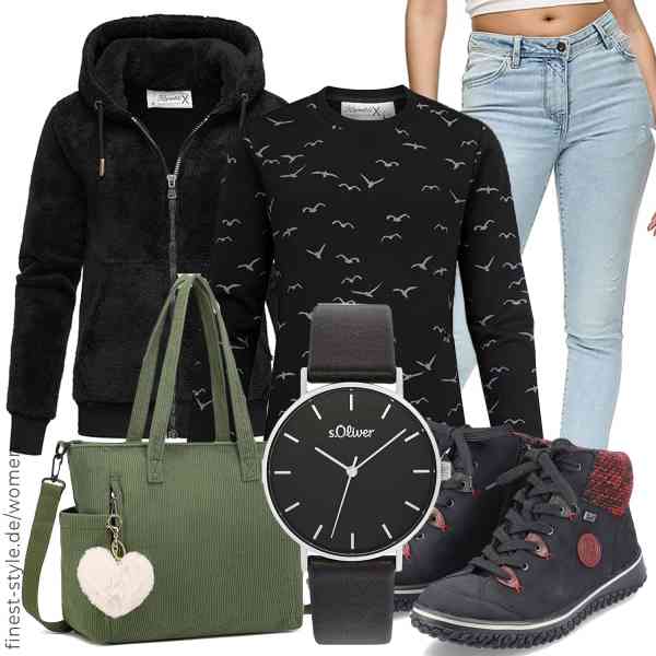 Top frauen-Outfit im Finest-Trend-Style für ein selbstbewusstes Modegefühl mit tollen Produkten von ,REPUBLIX,REPUBLIX,s.Oliver,Makukke,Rieker