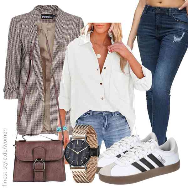 Top frauen-Outfit im Finest-Trend-Style für ein selbstbewusstes Modegefühl mit tollen Produkten von ,NONSAR,REPUBLIX,LIEBESKIND,styleBREAKER,adidas