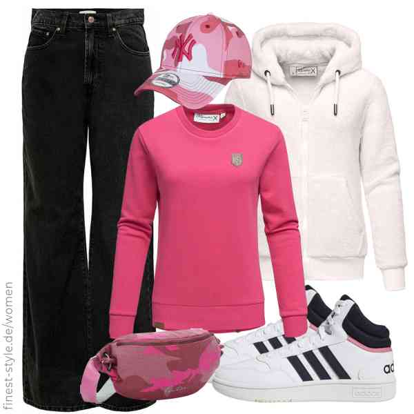 Top frauen-Outfit im Finest-Trend-Style für ein selbstbewusstes Modegefühl mit tollen Produkten von ,REPUBLIX,ONLY,Fritzi aus Preussen,New Era,adidas