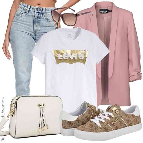 Top frauen-Outfit im Finest-Trend-Style für ein selbstbewusstes Modegefühl mit tollen Produkten von ,Levi\'s,REPUBLIX,ELIOX,Calvin Klein,GUESS