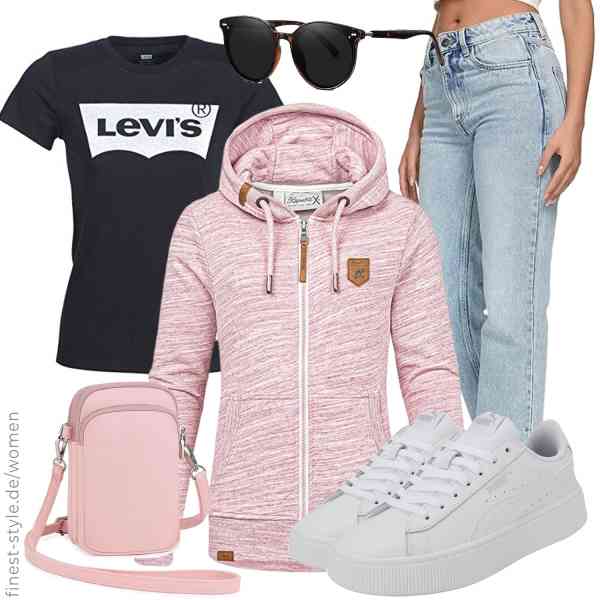Top frauen-Outfit im Finest-Trend-Style für ein selbstbewusstes Modegefühl mit tollen Produkten von ,Levi\'s,REPUBLIX,Arjien,BOSTANTEN,