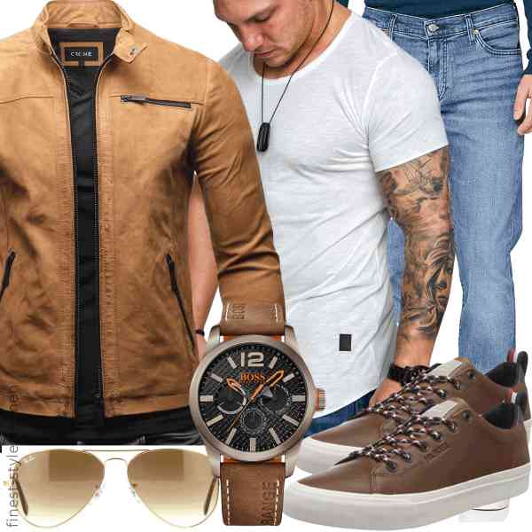 Top herren-Outfit im Finest-Trend-Style für ein selbstbewusstes Modegefühl mit tollen Produkten von Crone,Amaci&Sons,Levi's,Hugo Boss Orange,Ray-Ban,Tommy Hilfiger
