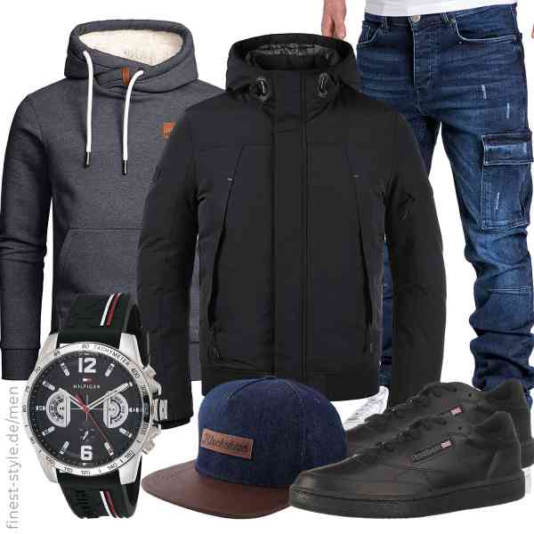 Top herren-Outfit im Finest-Trend-Style für ein selbstbewusstes Modegefühl mit tollen Produkten von Indicode,Amaci&Sons,Amaci&Sons,Tommy Hilfiger,Blackskies,Reebok