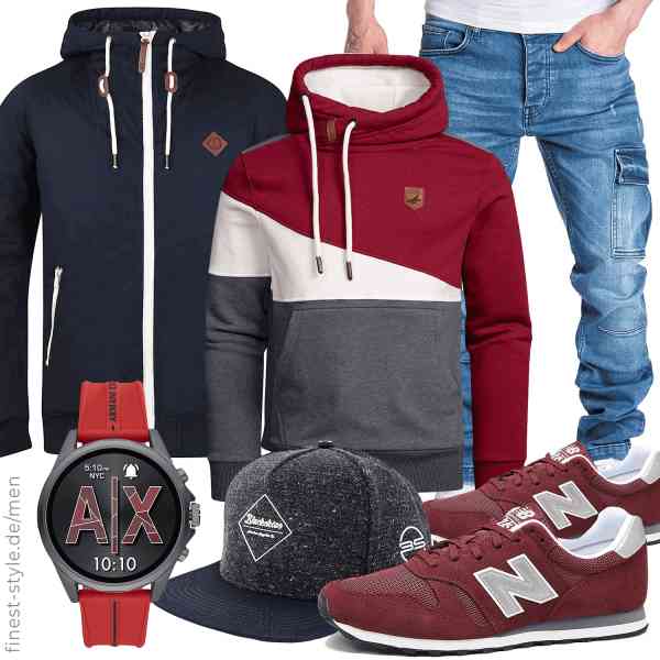 Top herren-Outfit im Finest-Trend-Style für ein selbstbewusstes Modegefühl mit tollen Produkten von !Solid,Amaci&Sons,Amaci&Sons,Armani Exchange,Blackskies,New Balance