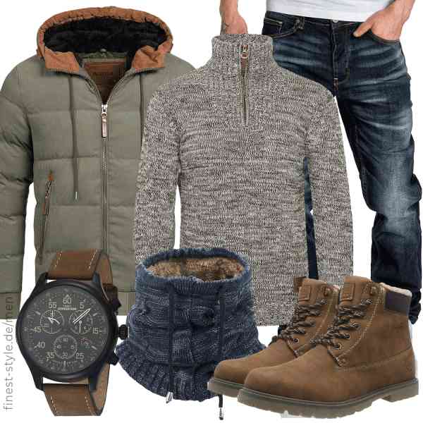 Top herren-Outfit im Finest-Trend-Style für ein selbstbewusstes Modegefühl mit tollen Produkten von Indicode,!Solid,Amaci&Sons,Timex,Tacobear,Rieker