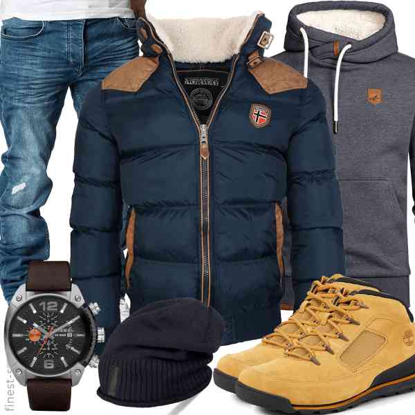 Top herren-Outfit im Finest-Trend-Style für ein selbstbewusstes Modegefühl mit tollen Produkten von Amaci&Sons,Geographical Norway,Amaci&Sons,Diesel,styleBREAKER,Timberland