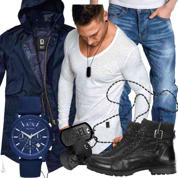 Top herren-Outfit im Finest-Trend-Style für ein selbstbewusstes Modegefühl mit tollen Produkten von Brandit,Amaci&Sons,Amaci&Sons,Armani Exchange,Diesel,JACK & JONES