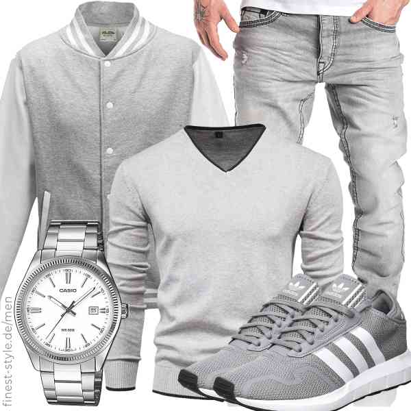 Top herren-Outfit im Finest-Trend-Style für ein selbstbewusstes Modegefühl mit tollen Produkten von Just Hoods,SHOUJIQQ,Amaci&Sons,CASIO,adidas