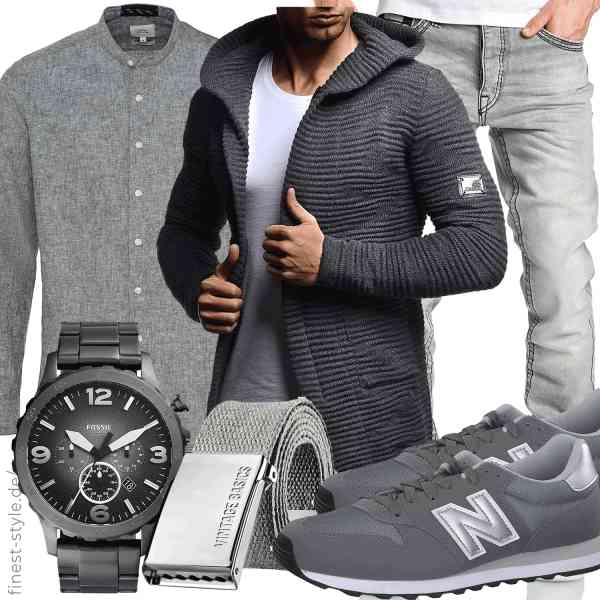 Top herren-Outfit im Finest-Trend-Style für ein selbstbewusstes Modegefühl mit tollen Produkten von Leif Nelson,camel active,Amaci&Sons,Fossil,VINTAGE BASICS,New Balance