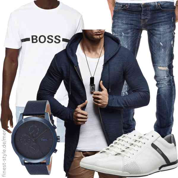 Top herren-Outfit im Finest-Trend-Style für ein selbstbewusstes Modegefühl mit tollen Produkten von Leif Nelson,BOSS,Amaci&Sons,Lacoste,BOSS