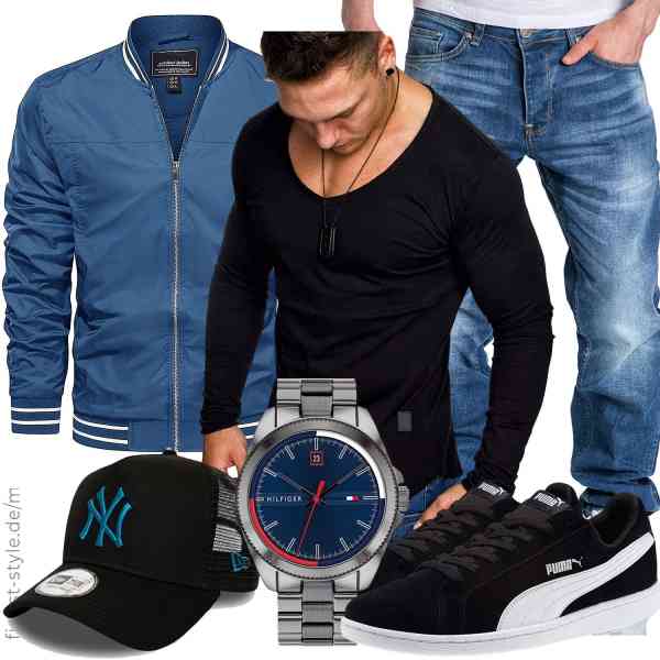 Top herren-Outfit im Finest-Trend-Style für ein selbstbewusstes Modegefühl mit tollen Produkten von KEFITEVD,Amaci&Sons,Amaci&Sons,Tommy Hilfiger,New Era,PUMA