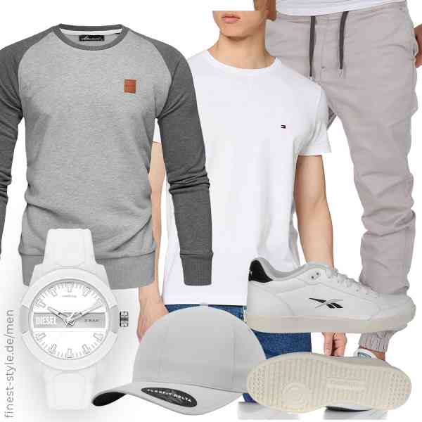 Top herren-Outfit im Finest-Trend-Style für ein selbstbewusstes Modegefühl mit tollen Produkten von Amaci&Sons,Tommy Hilfiger,Amaci&Sons,Diesel,Flexfit,Reebok