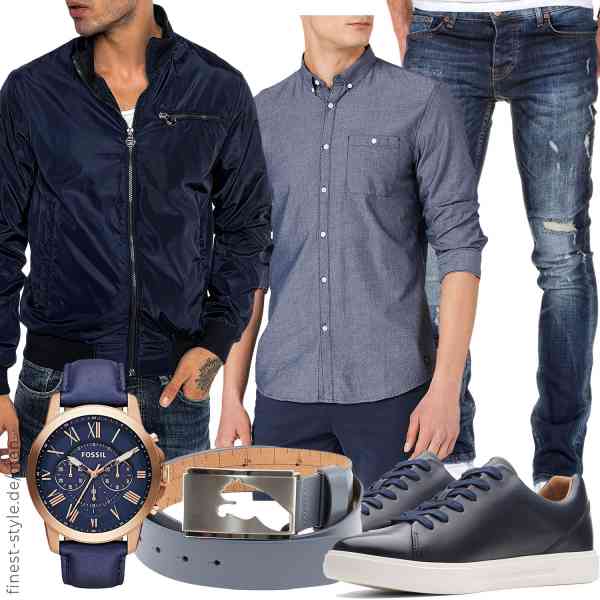 Top herren-Outfit im Finest-Trend-Style für ein selbstbewusstes Modegefühl mit tollen Produkten von Redbridge,TOM TAILOR Denim,Amaci&Sons,Fossil,PUMA,Clarks